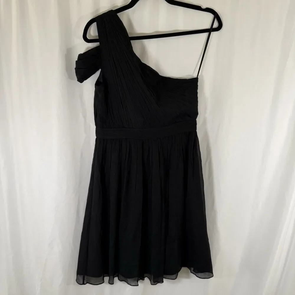 J. Crew Silk Knee Length Dress Women's 4 Black Side Zip Lightweight Sleeveless